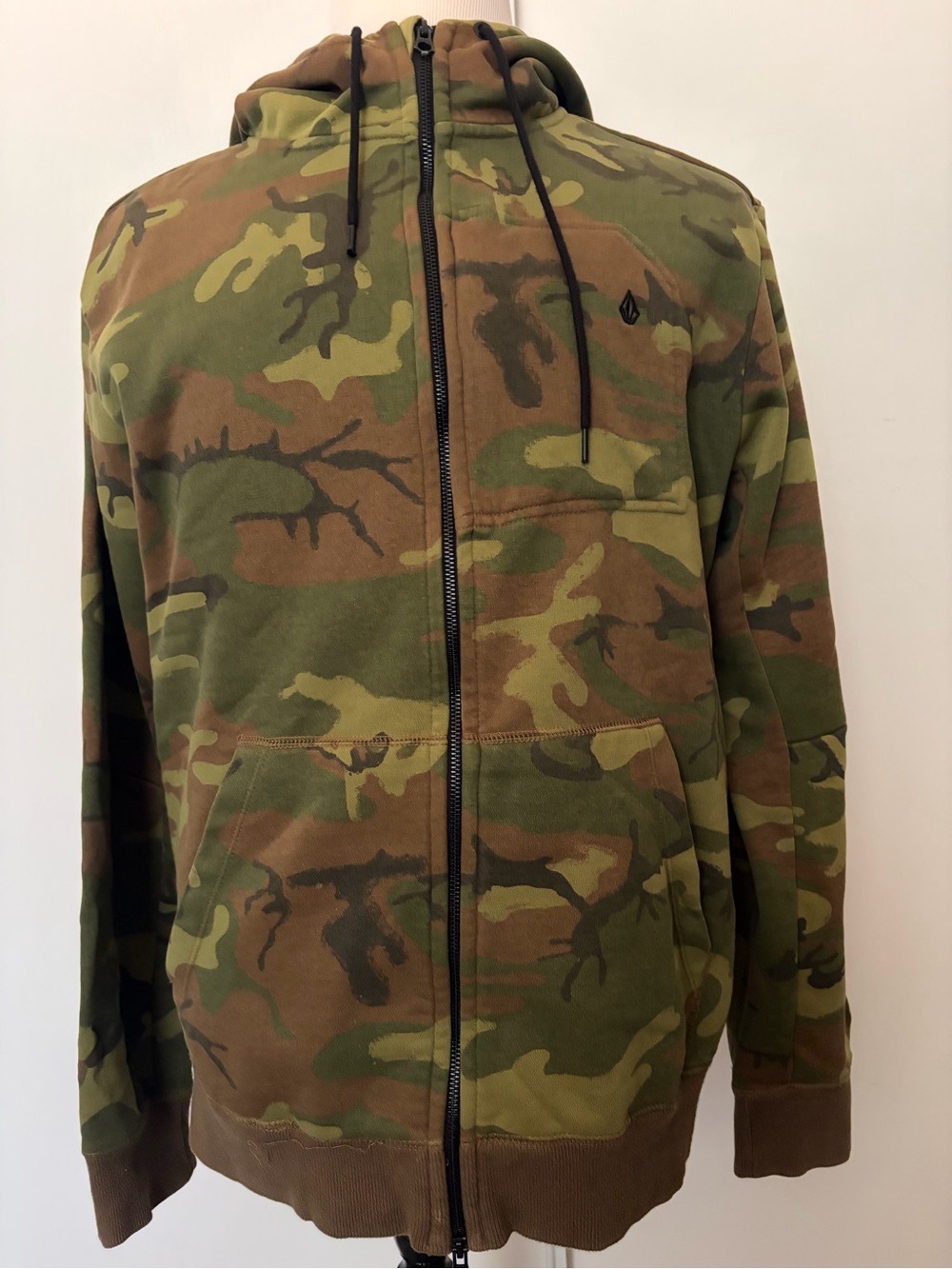 Volcom Men's Camo Full-Zip Hoodie Jacket - Green & Brown
